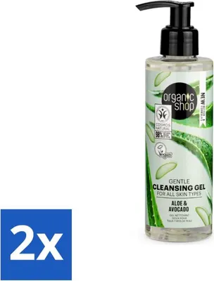 Image de Organic Shop - Gel nettoyant Avocat & Aloe - Rafraîchissant et hydratant - 200 ml - Pack avantage - 2 pièces