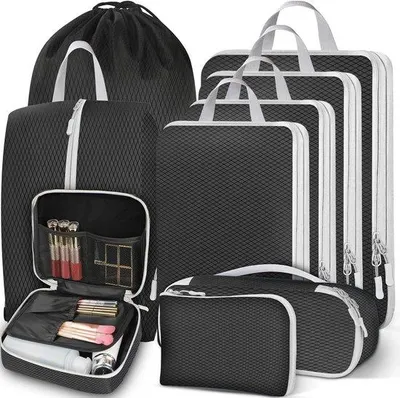 Produktbild von Reise-Organizer-Set - Koffer- und Taschen-Organizer - Ideal für Reisen - Keine mehr proppen - Rucksack- und Koffer-Organisator