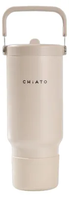Produktbild von CHiATO Home freshSIP Oat Cream Thermo-Trinkbecher mit Strohhalmdeckel, 946 ml – Creme