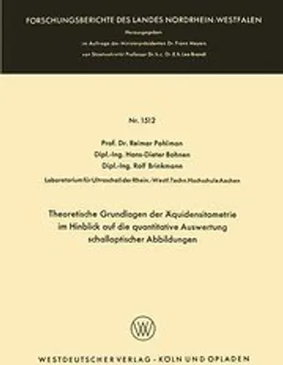 Zdjęcie produktu dla Theoretische Grundlagen der Äquidensitometrie im Hinblick auf die quantitative Auswertung schalloptischer Abbildungen