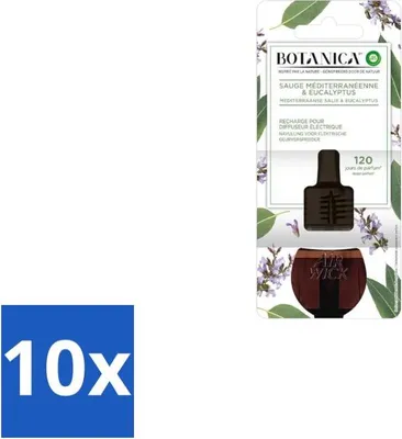 Zdjęcie produktu dla Air Wick – wkład uzupełniający – Botanica Śródziemnomorska szałwia i eukaliptus – 19 ml – opakowanie ekonomiczne – 10 sztuk
