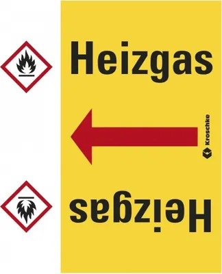 Produktbild von Dreifke® Rohrleitungsband Heizgas, praxisbewährt, ab Ø 50mm, gelb/schwarz, 33...