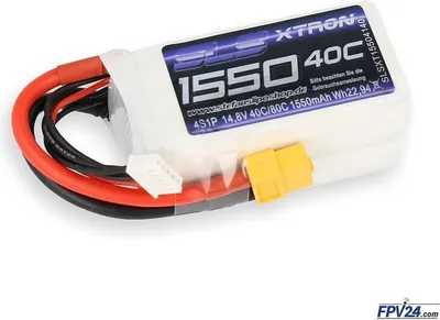 Produktbild von SLS Batterie LiPo Akku XTRON 1550mAh 4S1P 14,8V 40C/80C XT60