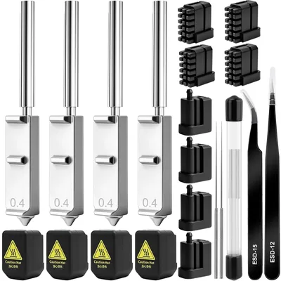 4 Stück 0,4 mm gehärtete Stahldüsen für Kobra S1 Max Combo