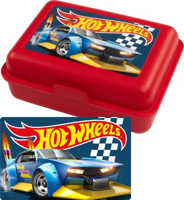 Immagine prodotto di Scatola per il pranzo Hot Wheels - Scatola per il pranzo per auto blu con divisorio rosso