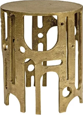 Runder Luxus Designer Aluminium Hocker Sitzhocker Bronze Round Luxury Designer Aluminum Stool Bronze