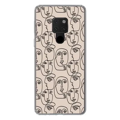 Produktbild von MuchoWow® Handyhülle Schutzhülle Hülle für Huawei P40 Lite Muster - Kopf - Strichzeichnung Silikon Softcase Handy Hülle - Handy