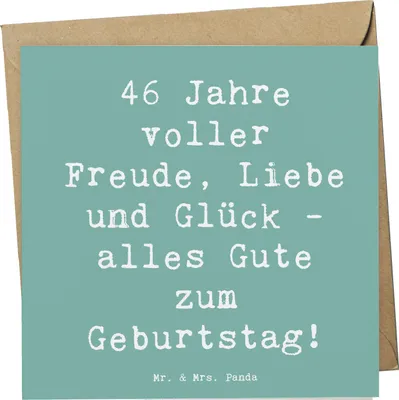 Produktbild von Mr. & Mrs. Panda Grußkarte Spruch 46. Geburtstag - Meeresbrise - Geschenk, doppelkarte, besonderer Tag, Happy Birthday, Klappkarte, Glück, anlasskarte, feiern, Jubiläum