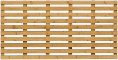 Produktbild von Relaxdays Bambus Badematte, 100 x 50 cm, rutschfeste Duschmatte für Badewanne, Dusche, Sauna, indoor & outdoor, natur