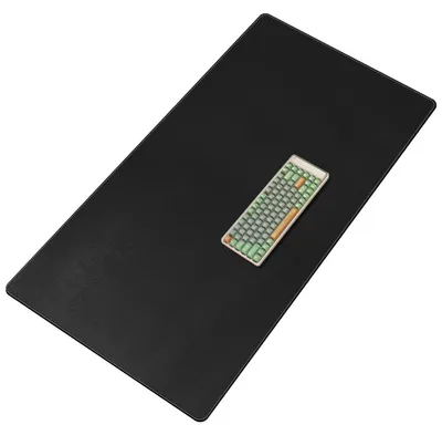 Immagine prodotto di Tappetino per scrivania 120 x 70 cm, tappetino per mouse XXL, nero, antiscivolo, effetto pelle