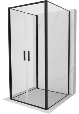 Obrázek produktu pro Mexen Exo-3S sprchový kout 3-stěnný otevírací 80 x 80 cm, transparentní, černý - 814-080-080-70-00-3S