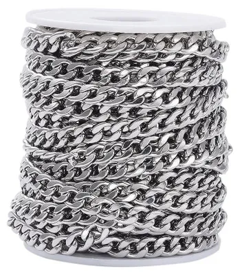 Produktbild von Cuban Kette 6mm Breit - Edelstahl - DIY Schmuck - Unschweißbar - Rostfrei - 10m Rolle - Schmuckkette