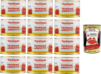 Produktbild von La Fiammante Peperoni arrostiti Geröstete Paprika 12x 350gr + Italian Gourmet polpa 400g
