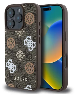 Obrázek produktu pro Guess GUHMP16LP4PWPW Pevné pouzdro pro Apple iPhone 16 Pro Peony On 4G Background MagSafe hnědé