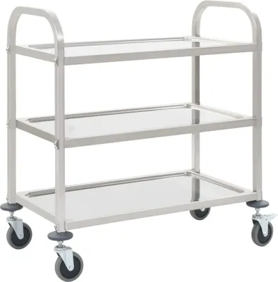 Obrázek produktu pro The Living Store Třípatrový servírovací vozík 96,5 x 55 x 90 cm nerezová ocel