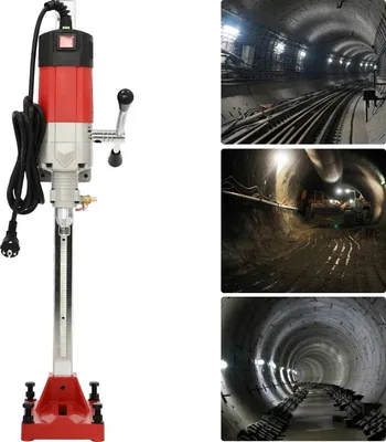 Obrázek produktu pro Diamantová jádrová vrtačka – jádrová vrtačka – 2,3 kW – 740 ot./min – Ø 0–165 mm – mokré vrtání – pro železobeton – přenosná – červená