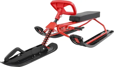 Produktbild von Snowracer Lenkschlitten - Mit Lenkrad - Tragkraft 100 kg - 50×120×38 cm - Stahl & HDPE - Ab 5 Jahren - Rot