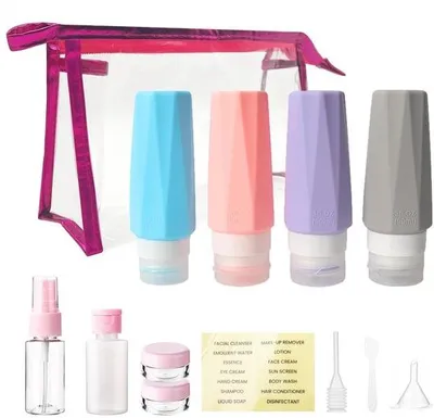 Productafbeelding van Set van 14 Reislotionflessen en Containers voor Toiletten