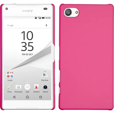 Produktbild von PhoneNatic Case kompatibel mit Sony Xperia Z5 Compact - Hülle pink gummiert Hard-case + 2 Schutzfolien