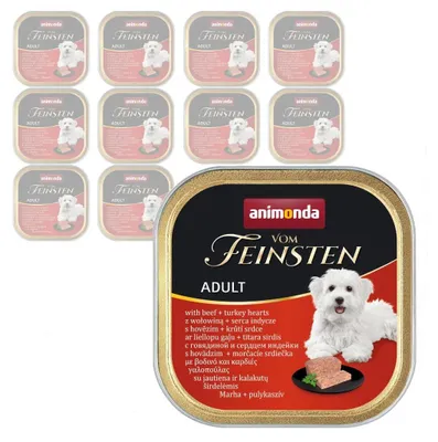 Produktbild von Animonda Vom Feinsten Nassfutter für Hunde 11x150g mit Rind- und Putenherzen