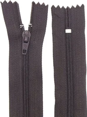 Produktbild von Reißverschluss 2 mm Nylon nicht teilbar 12 cm Braun