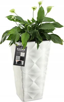 Obrázok produktu pre KADAX kvetináč s 3D efektom "Bando", z plastu, kvetináč s vložkou, 40 cm, biely