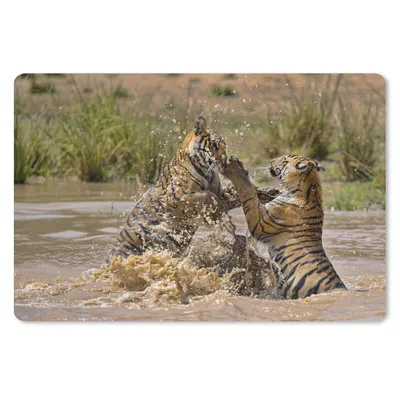 Produktbild von MuchoWow® Mauspad Mousepad Junge Tiger spielen im Wasser 27x18 cm - Mousepads - Maus Mat - Pad - Mausunterlage - Büroartikel - Desk Matten