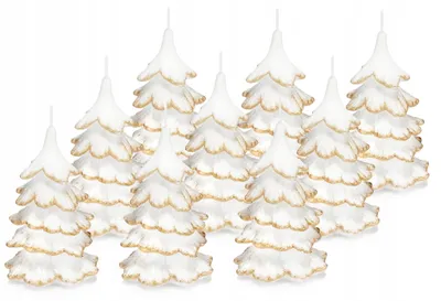 Produktbild von 9 Stück Festliche Tannenbaum Kerzen 15cm Goldspitze
