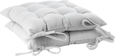 Produktbild von Harbour Housewares Quadratische Gartenstuhl-Sitzkissen – Grau – 2er-Pack