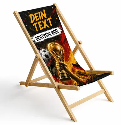Produktbild von FEROCITY, Holz Liegestuhl Klappliegestuhl, WM 2026 Fußball Motiv, klappbar