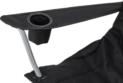 Produktbild von Juskys Campingstuhl Lido mit Getränkehalter & Tasche - Camping Klappstuhl gepolstert - Faltstuhl Angelstuhl Strandstuhl Chair - Stuhl Schwarz