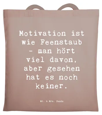 Produktbild von Mr. & Mrs. Panda Tote Bag Spruch Magische Motivation - Braun Pastell - Geschenk, Stimmungen, Energie, Herausforderung, Einkaufstasche, totebag, Gefühl, Schultasche, Zitat