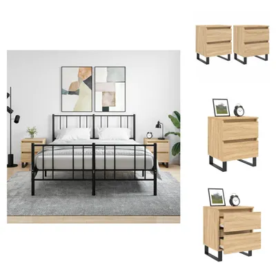 Obrázek produktu pro vidaXL Noční stolky 2 ks dub Sonoma 40x35x50 cm materiál na bázi dřeva - Noční stolky