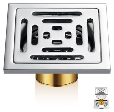Produktbild von Haarfänger Abflusssieb - Edelstahl Haarsieb für Waschbecken und Badewanne - Bodenablauf für Badezimmer und Küche - 100mm x 100mm