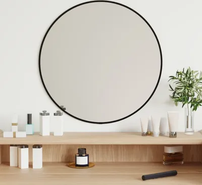Produktbild von Möbel Wandspiegel Schwarz Ø 50 cm Rund - Wandspiegel &59798