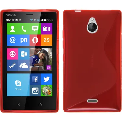 Produktbild von PhoneNatic Case kompatibel mit  Nokia X2 - rot Silikon Hülle S-Style + 2 Schutzfolien
