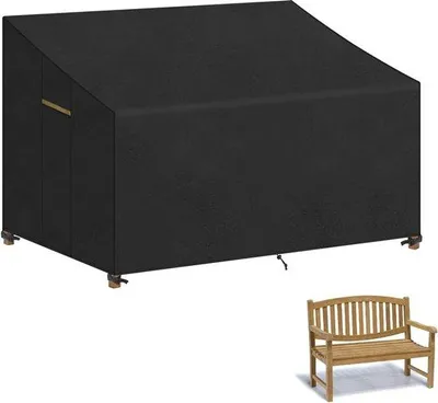 Produktbild von Famanu 2-Sitzer Gartenbankhülle - wasserdicht, polyrotan, 135 x 70 x 63/89 cm
