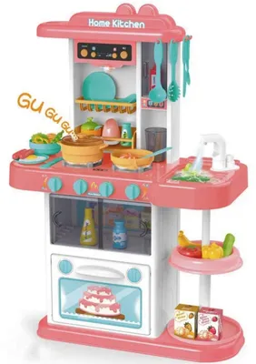 Produktbild von Coemo Kinderküche Paula Spielküche mit 38 tlg. Zubehör Farbe Pink