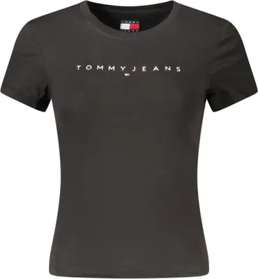 Produktbild von Damen Slim Fit T-Shirt Schwarz mit Logo - Nachhaltige Baumwolle