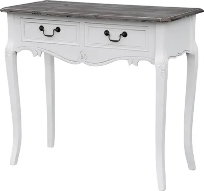 Productafbeelding van FURNLUX console tafel Rimini, wit en bruin, 90 cm / Hoofdkleur: wit / Afmetingen: 90 x 78 x 40 cm