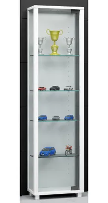 Produktbild von VCM Holz Glas Vitrine Sammelvitrine Glasvitrine Schaukasten Standvitrine Edana Mini Weiß