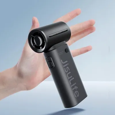 Produktbild von Jisulife Mini Handheld -Fan [12 Stunden Maximum], 3600 mah Batterie wiederaufladbare 5 Geschwindigkeiten Männer Frauen reisen Camping im Freien Schwar