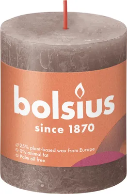 Immagine prodotto di Bolsius Candele a colonna rustiche Shine 4 pz. 80x68 mm Taupe