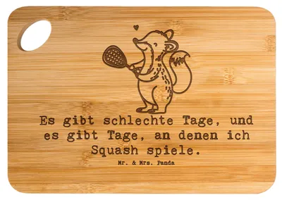 Produktbild von Mr. & Mrs. Panda Brett Fuchs Squash spielen - Transparent - Geschenk, Schneidebrett, Holzbrettchen, Hackbrett, Squashhalle, holzschneidebrett, Holzbrett, Ballsport