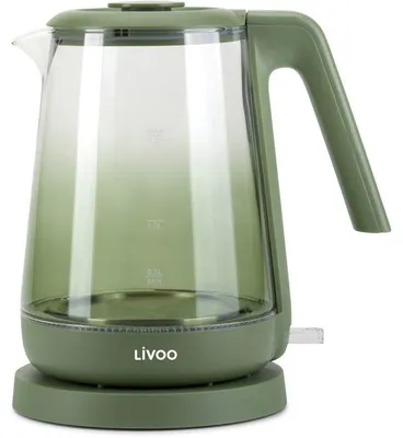 Produktbild von Wasserkocher LIVOO DOD216V, 2200 W, 1,7 L, Borosilikatglas, Grün