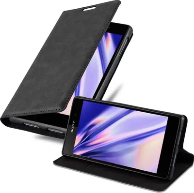 Obrázok produktu pre Cadorabo Case for Sony Xperia Z1 Protective Case in Black Puzdro na mobilný telefón s magnetickým zatváraním