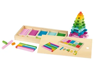 Produktbild von Playtive Montessori Rechensets, aus Holz (Zählstäbe) - neuwertig