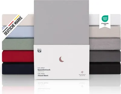 Zdjęcie produktu dla Blumtal prześcieradło 200x200 cm jersey zestaw 2 sztuk - prześcieradło z certyfikatem OEKO-TEX w kolorze ciemnoszarym