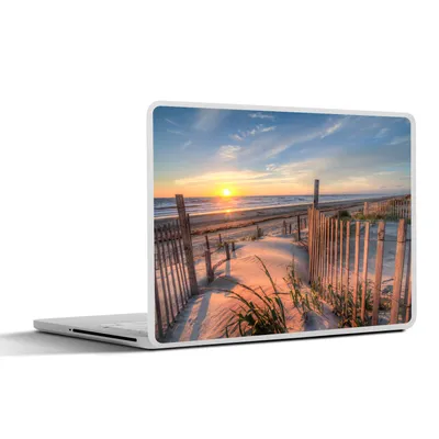 Produktbild von MuchoWow® Laptop Aufkleber Sticker Cover Strand - Meer - Düne - Sonnenuntergang - Landschaft 31x22.5 cm - Laptop-Deko