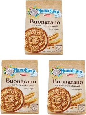 Produktbild von 3x Mulino Bianco kekse Buongrano 100% Vollkorn 350g biscuits cookies kuchen